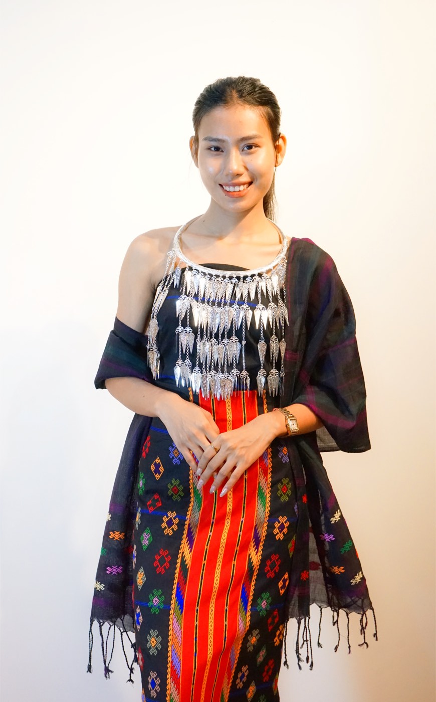 Evening silk dress